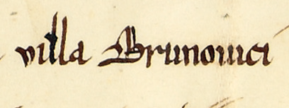 Dokument wydany w 1274 roku w Tyńcu, w którym opat tyniecki Kosma, za zgodą księcia krakowskiego i sandomierskiego Bolesława
[Wstydliwego], zezwolił mieszczanom krakowskim Henrykowi i Gerardowi na lokację na prawie niemieckim – średzkim wsi Bronowice
należącej do uposażenia kościoła pw. św. Jerzego na zamku krakowskim – oraz powiększenie zapisu nazwy wsi „Bronowice”
(Archiwum Uniwersytetu Jagiellońskiego, sygn. dok. perg. 1)