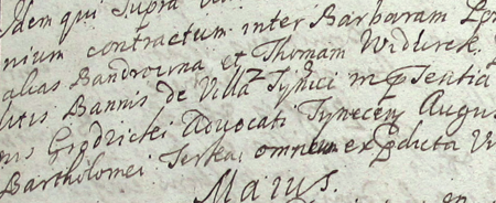 (Archiwum parafii Świętych Apostołów Piotra i Pawła w Krakowie,
Księga ślubów 1645–1769, s. 158)