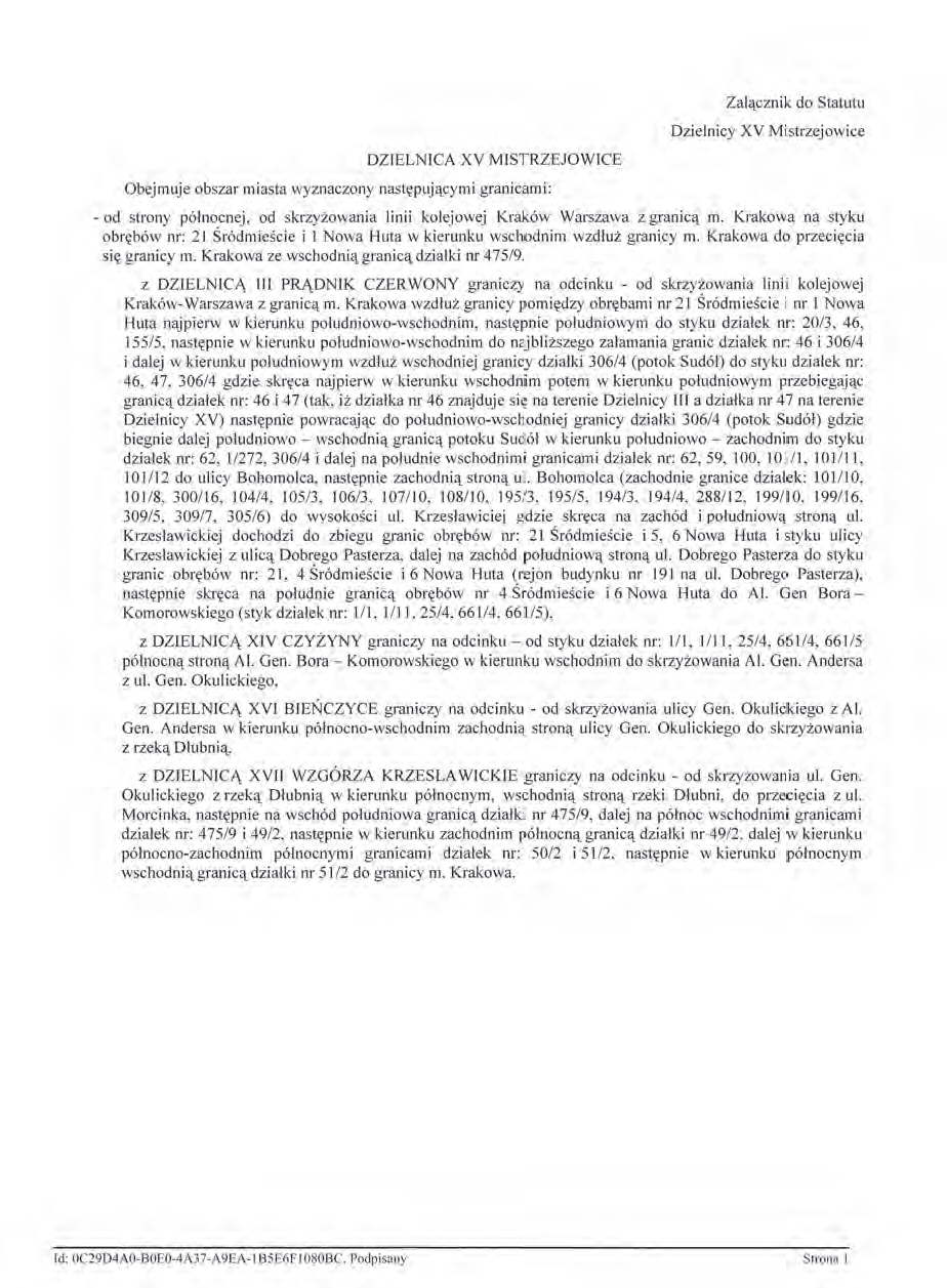 Dzielnica (1991-2018) – XV Mistrzejowice