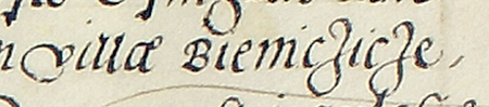 Dokument wydany w 1559 roku w Krakowie, w którym król Zygmunt August zezwolił Rafałowi Wawrowskiemu, prepozytowi
kościoła katedralnego i kościoła św. Floriana w Krakowie, właścicielowi wsi Bieńczyce, na budowę mostu i przeprawy przez rzekę
Dłubnię, jak też ustanowił mostowe dla kupców i wozów – oraz powiększenie zapisu nazwy wsi „Bieńczyce”
(Archiwum Uniwersytetu Jagiellońskiego, sygn. dok. perg. 521)