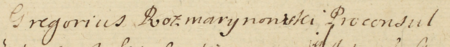 Z księgi radzieckiej Kleparza obejmującej lata 1700–1706: wpis z 1700 roku dokumentujący przekazanie funkcji burmistrzowskiej
przez rajcę-burmistrza Grzegorza Rozmarynowskiego w ręce rajcy Adama Tyczyńskiego (nr 167) –
oraz zbliżenie zapisu imienia i funkcji (Archiwum Narodowe w Krakowie, sygn. KL 42, s. 82)