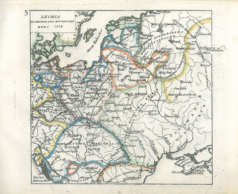 Mapa nr 5 Terytorium ziemi krakowskiej na mapie przedstawiającej państwo polskie u schyłku rozbicia dzielnicowego, w roku śmierci Bolesława Wstydliwego, księcia krakowsko-sandomierskiego (1279)