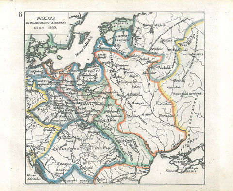 Mapa nr 6 Terytorium ziemi krakowskiej na mapie przedstawiającej Odrodzone Królestwo Polskie w roku śmierci Władysława Łokietka (1333); przełamanie rozbicia dzielnicowego i koronacja Władysława Łokietka w 1320 roku przywróciły pełnowymiarową stołeczność Krakowowi, a okolicznym wsiom rangę „podstołecznych” – do faktycznego przeniesienia stolicy z Krakowa w latach 1596–1609 oraz formalnego ustania krakowskiej stołeczności w 1795 roku