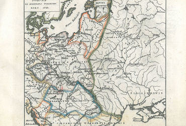 Mapa nr 3 Terytorium ziemi krakowskiej na mapie przedstawiającej państwo polskie w roku śmierci Bolesława Chrobrego (1025), w granicach dopiero co powstałego po koronacji Bolesława królestwa