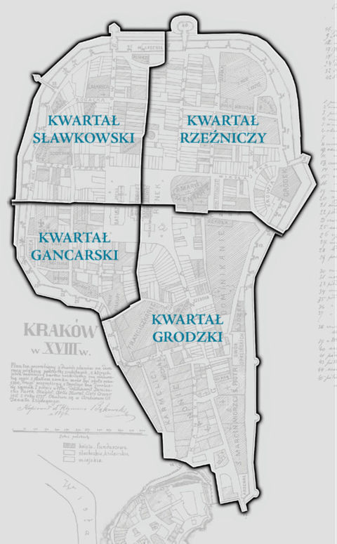  Okres staropolski – 4 kwartały (quasi-dzielnice) (Także: Tom IV, s. 71-79 i 255-278)