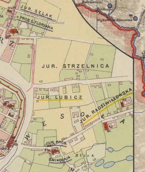 Mapa 10. Jurydyka Lubicz Morsztynowskie)
